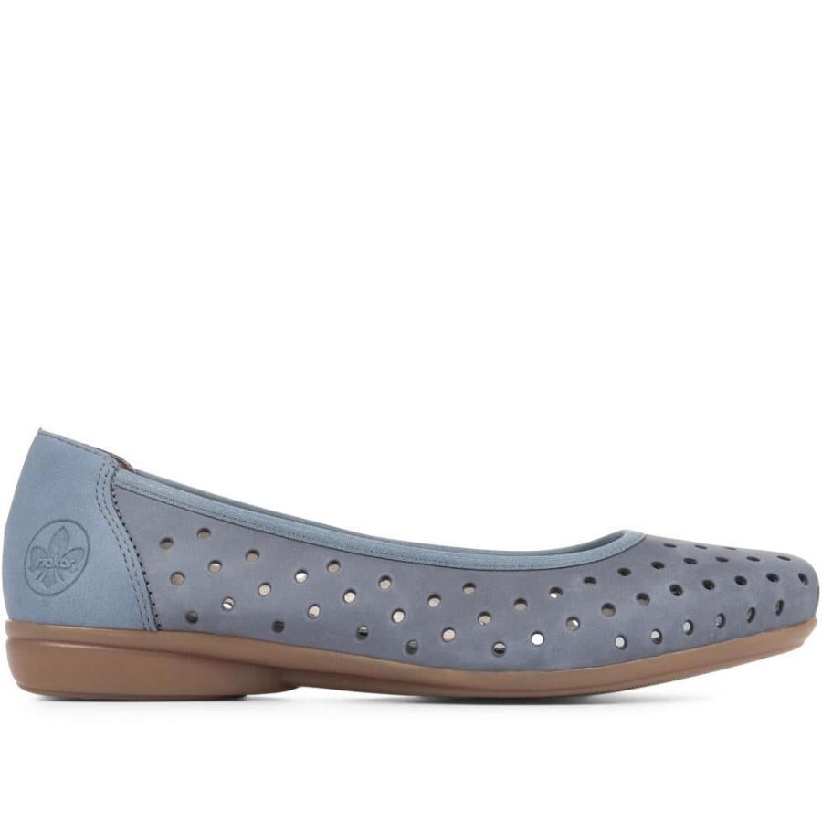 Pantofi De Balet Cu Slip-on Rieker Denim