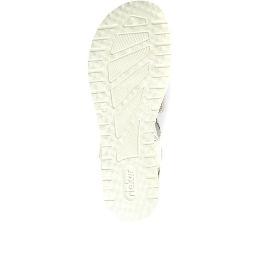 Sandale Plate Cu Bretele Rieker Alb Multi